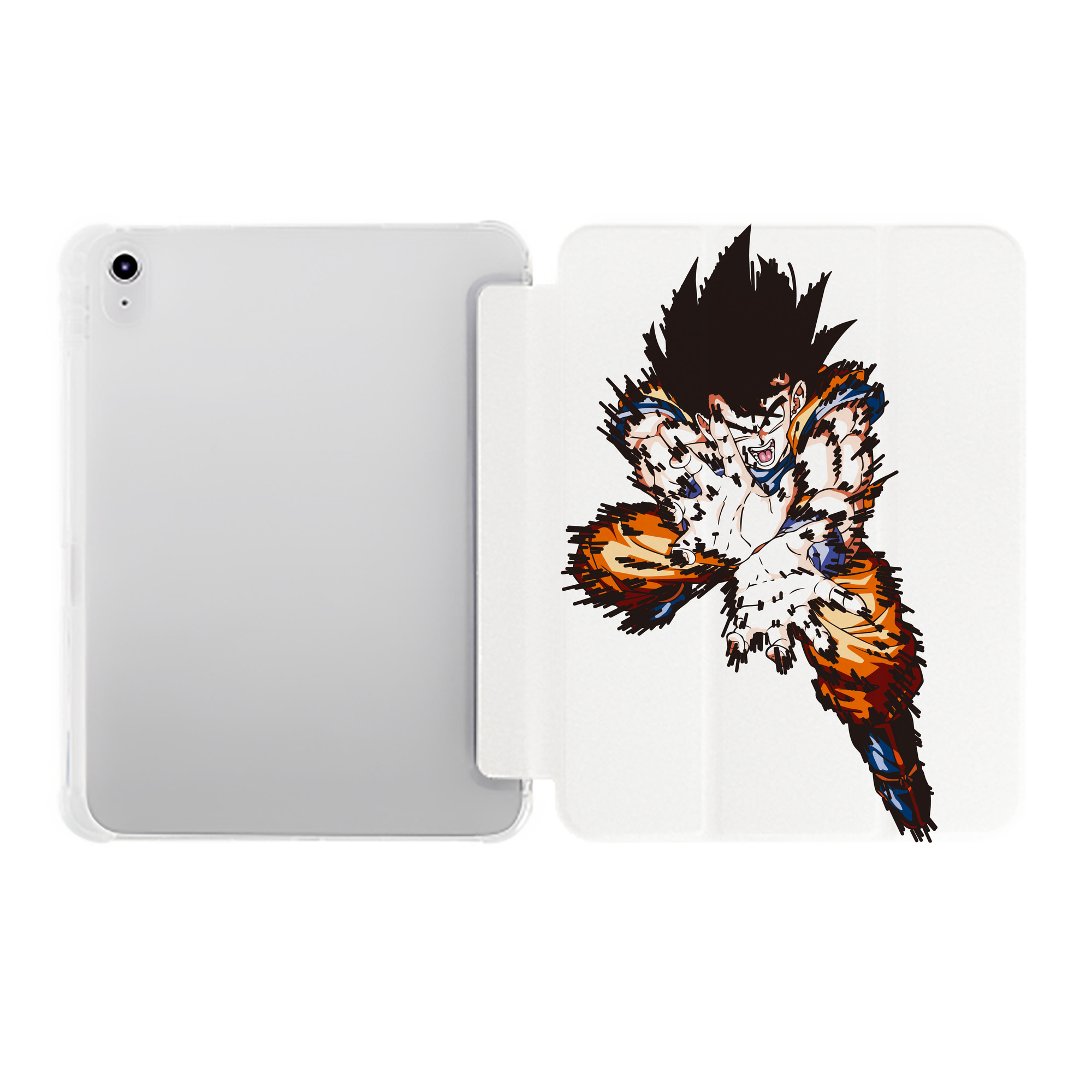 （画像用） ドラゴンボール 孫悟空（そん ごくう）Son Goku カカロット DRAGON BALL Kakarotto IPad ケース ペン収納付き 三つ折りスタンド PUレザー×シリコン 対応機種9.5/10.5/10.9インチ